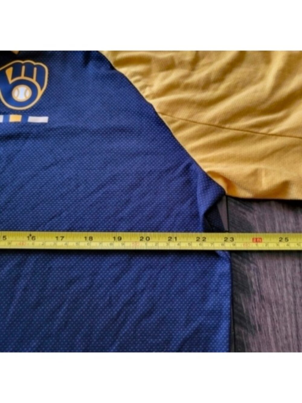 Nike MLB Milwaukee Brewers Blue and Yellow Golf Polo Men Large NWT 072026 - Picture 6 of 9